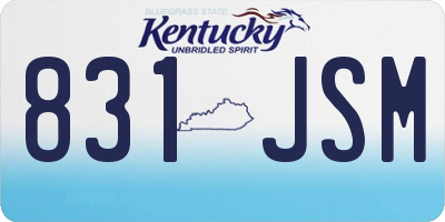 KY license plate 831JSM