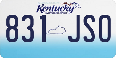 KY license plate 831JSO