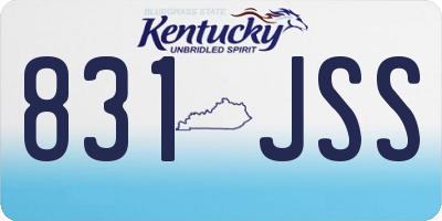 KY license plate 831JSS