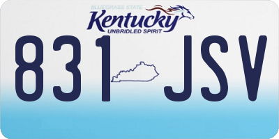 KY license plate 831JSV