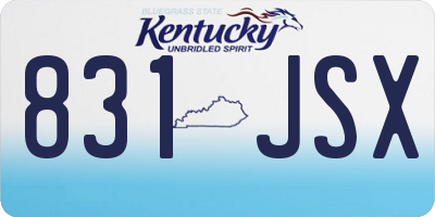 KY license plate 831JSX