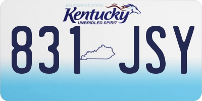 KY license plate 831JSY