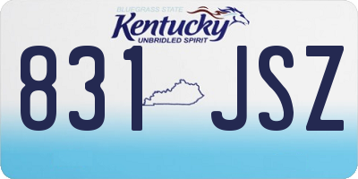 KY license plate 831JSZ