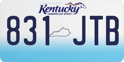 KY license plate 831JTB