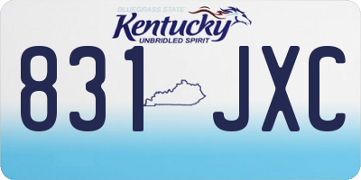 KY license plate 831JXC