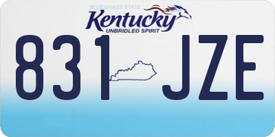 KY license plate 831JZE