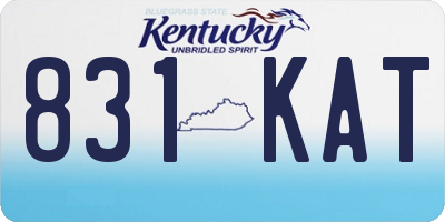 KY license plate 831KAT