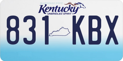 KY license plate 831KBX