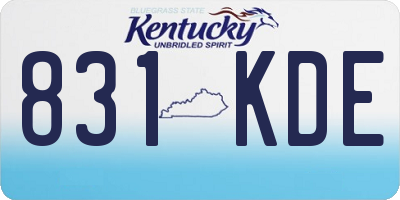 KY license plate 831KDE