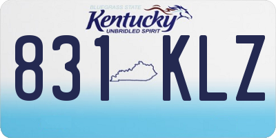 KY license plate 831KLZ