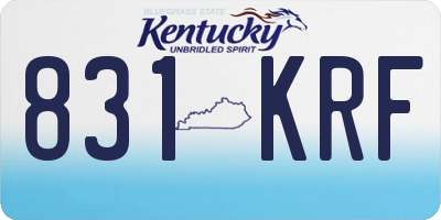 KY license plate 831KRF