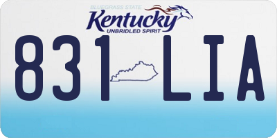 KY license plate 831LIA
