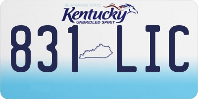 KY license plate 831LIC