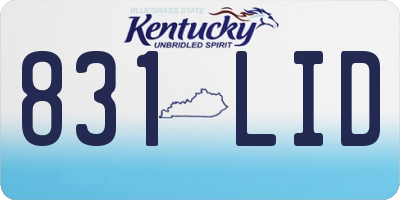 KY license plate 831LID