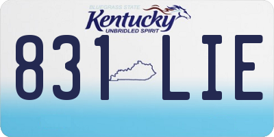 KY license plate 831LIE