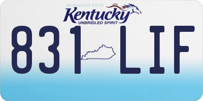 KY license plate 831LIF
