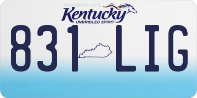 KY license plate 831LIG