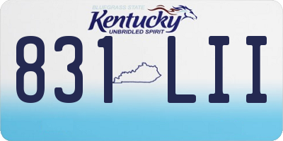 KY license plate 831LII