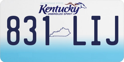 KY license plate 831LIJ