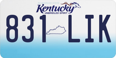 KY license plate 831LIK