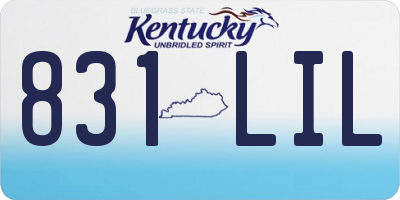 KY license plate 831LIL