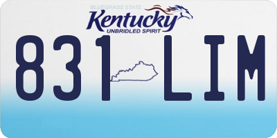 KY license plate 831LIM