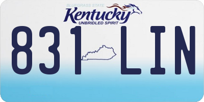 KY license plate 831LIN