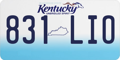 KY license plate 831LIO