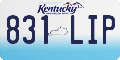 KY license plate 831LIP