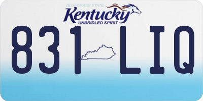 KY license plate 831LIQ