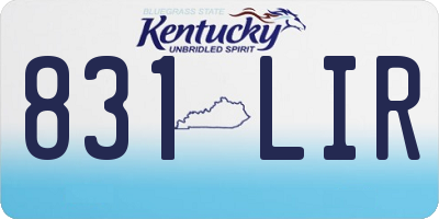 KY license plate 831LIR