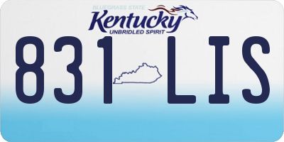 KY license plate 831LIS