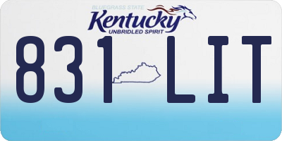 KY license plate 831LIT