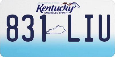 KY license plate 831LIU