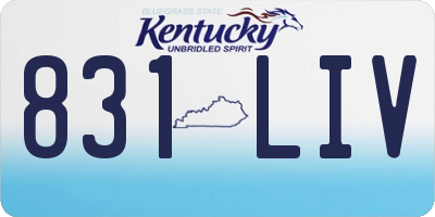 KY license plate 831LIV