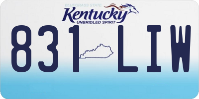 KY license plate 831LIW