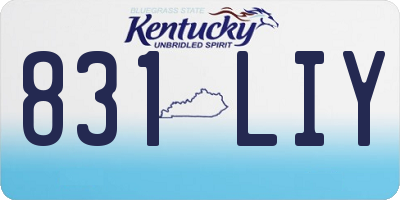 KY license plate 831LIY