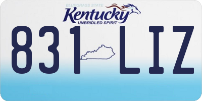 KY license plate 831LIZ