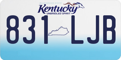 KY license plate 831LJB