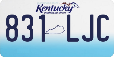 KY license plate 831LJC