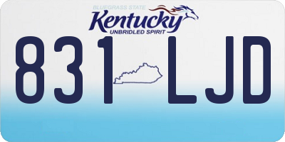KY license plate 831LJD