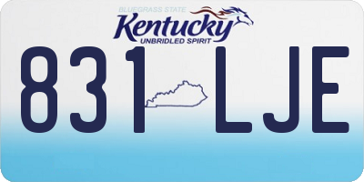 KY license plate 831LJE