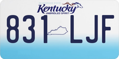 KY license plate 831LJF