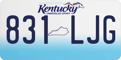 KY license plate 831LJG