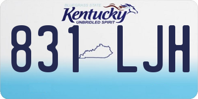 KY license plate 831LJH