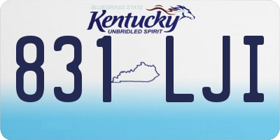 KY license plate 831LJI