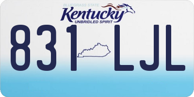KY license plate 831LJL