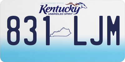KY license plate 831LJM