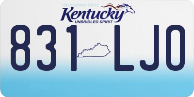 KY license plate 831LJO