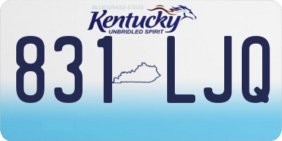 KY license plate 831LJQ